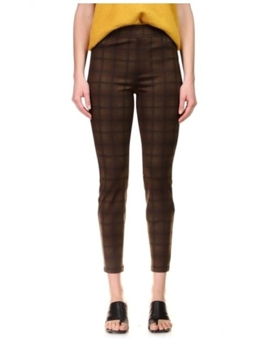 SANCTUARY Runway Plaid Brown Leggings Size Small